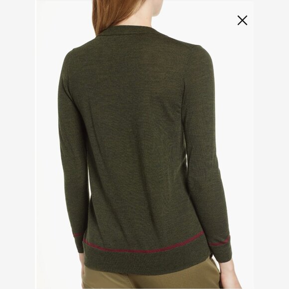 J.Crew Tippi Intarsia Green Cheetah Merino Wool Sweater Size Small - Picture 2 of 9